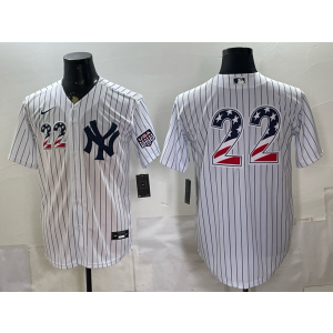 New York Yankees 22 Jacoby Ellsbury White USA 250 Fourth of July Cool Base Men Jersey