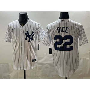 New York Yankees 23 Rice White Cool Base Men Jersey