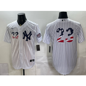 New York Yankees 23 White USA 250 Fourth of July Cool Base Men Jersey