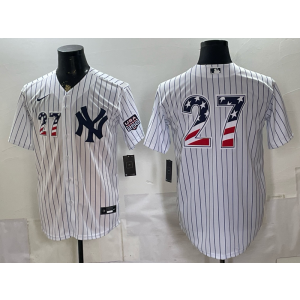 New York Yankees 27 Giancarlo Stanton White USA 250 Fourth of July Cool Base Men Jersey