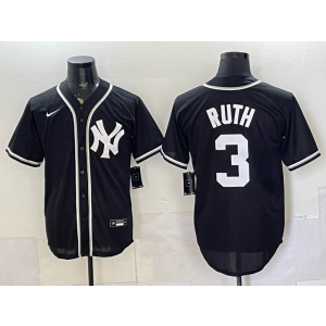 New York Yankees 3 Ruth 2026 Black Out Cool Base Men Jersey