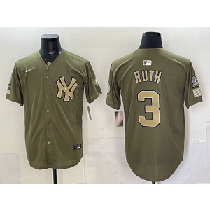 New York Yankees 3 Ruth Salute to Service Cool Base Men Jersey
