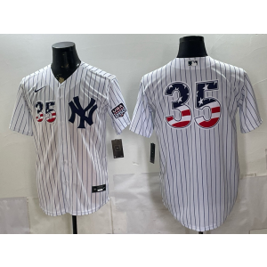New York Yankees 35 Beelinger White USA 250 Fourth of July Cool Base Men Jersey