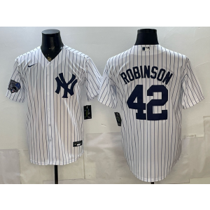 New York Yankees 42 Robinson White Cool Base Men Jersey