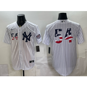 New York Yankees 54 Aroldis Chapman White USA 250 Fourth of July Cool Base Men Jersey