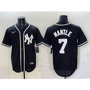 New York Yankees 7 Mantle 2026 Black Out Cool Base Men Jersey