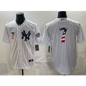 New York Yankees 7 Mickey Mantle White USA 250 Fourth of July Cool Base Men Jersey New York Yankees 7 Mickey Mantle White USA 250 Fourth of July Cool Base Men Jersey