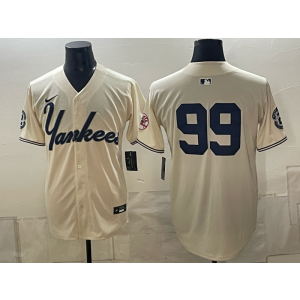 New York Yankees 99 Aaron Judge Cream Men Jersey