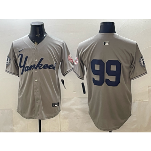 New York Yankees 99 Grey Cool Base Men Jersey