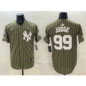 New York Yankees 99 Judge Olive Salute to Service Cool Base Men Jersey