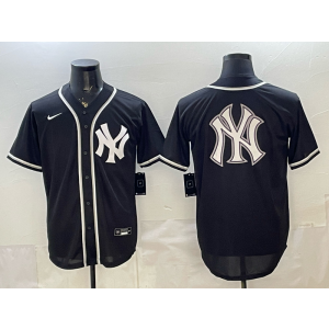 New York Yankees Blank Black Cool Base Men Jersey 1