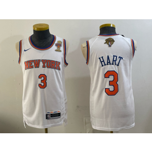 New York knicks 3 Hart White 2026 Finals & Champions Men Jersey