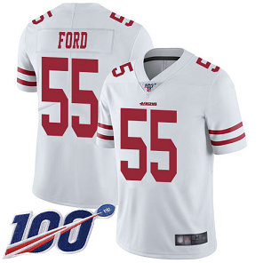 Nike 49ers #55 Dee Ford White Men's Stitched NFL 100th Season Vapor Limited Jersey Nike 49ers #55 Dee Ford White Men's Stitched NFL 100th Season Vapor Limited Jersey
