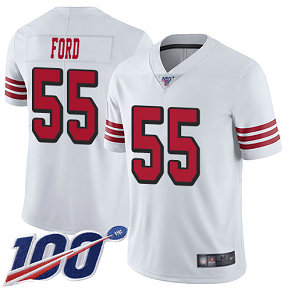 Nike 49ers #55 Dee Ford White Rush Men's Stitched NFL Limited 100th Season Jersey Nike 49ers #55 Dee Ford White Rush Men's Stitched NFL Limited 100th Season Jersey