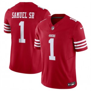 Nike 49ers 1 Deebo Samuel Red F.U.S.E Vapor Limited Men Jersey