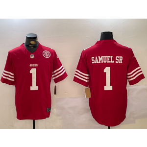 Nike 49ers 1 Deebo Samuel Red Team Logo F.U.S.E. Vapor Limited Men Jersey Nike 49ers 1 Deebo Samuel Red Team Logo F.U.S.E. Vapor Limited Men Jersey