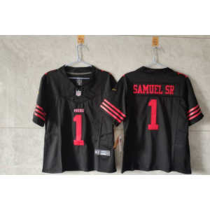 Nike 49ers 1 Deebo Samuel Sr. Black F.U.S.E. Vapor Limited Women Jersey