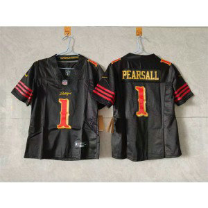 Nike 49ers 1 Ricky Pearsall Black 2025 Rivalries F.U.S.E. Vapor Limited Women Jersey(Run Small)