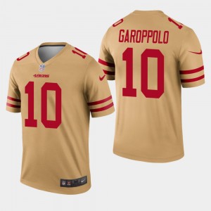 Nike 49ers 10 Jimmy Garoppolo Gold Inverted Legend Men Jersey Nike 49ers 10 Jimmy Garoppolo Gold Inverted Legend Men Jersey