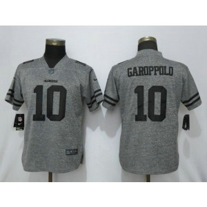 Nike 49ers 10 Jimmy Garoppolo Gray Gridiron Gray Vapor Untouchable Limited Women Jersey