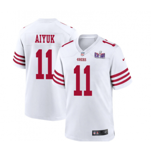 Nike 49ers 11 Brandon Aiyuk White 2024 Super Bowl LVIII Vapor Limited Men Jersey