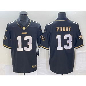 Nike 49ers 13 Brock Purdy Black Gold Vapor Limited Men Jersey Nike 49ers 13 Brock Purdy Black Gold Vapor Limited Men Jersey