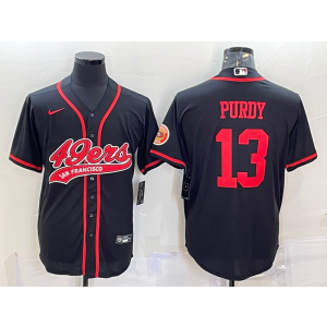 Nike 49ers 13 Brock Purdy Black Vapor Baseball Limited Men Jersey