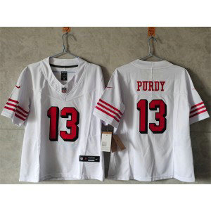 Nike 49ers 13 Brock Purdy New White F.U.S.E. Vapor Limited Women Jersey(Run Small)