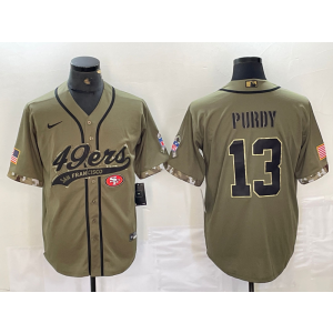 Nike 49ers 13 Brock Purdy Olive Vapor Baseball Limited Men Jersey Nike 49ers 13 Brock Purdy Olive Vapor Baseball Limited Men Jersey
