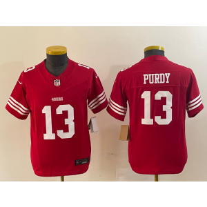 Nike 49ers 13 Brock Purdy Red 2023 F.U.S.E Vapor Limited Youth Jersey