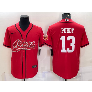 Nike 49ers 13 Brock Purdy Red Vapor Baseball Limited Men Jersey