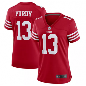 Nike 49ers 13 Brock Purdy Red Vapor Untouchable Limited Women Jersey