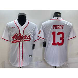 Nike 49ers 13 Brock Purdy White Vapor Baseball Limited Men Jersey Nike 49ers 13 Brock Purdy White Vapor Baseball Limited Men Jersey