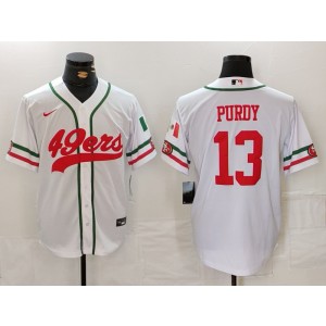 Nike 49ers 13 Brock Purdy White Vapor Baseball Limited Men Jersey