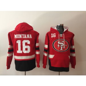 Nike 49ers 16 Joe Montan Red Sweatshirt Hoodie