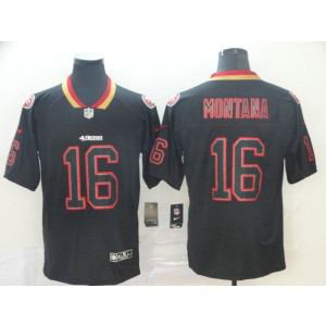 Nike 49ers 16 Joe Montana Black Shadow Limited Men Jersey