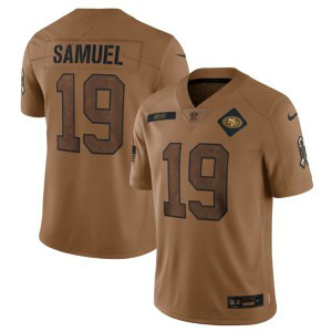 Nike 49ers 19 Deebo Samuel 2023 Brown Salute To Service Limited Men Jersey