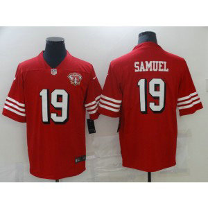 Nike 49ers 19 Deebo Samuel Red with 75th patch Vapor Limited Men Jersey