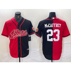 Nike 49ers 23 Christian McCaffrey Black Red Split Vapor Baseball Limited Men Jersey Nike 49ers 23 Christian McCaffrey Black Red Split Vapor Baseball Limited Men Jersey