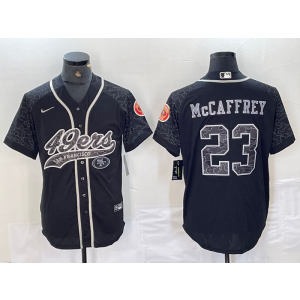 Nike 49ers 23 Christian McCaffrey Black Reflective Vapor Baseball Limited Men Jersey