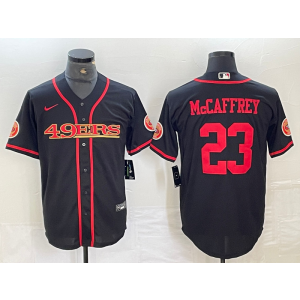 Nike 49ers 23 Christian McCaffrey Black Vapor Baseball Limited Men Jersey
