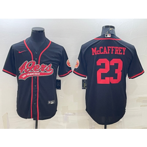 Nike 49ers 23 Christian McCaffrey Black Vapor Baseball Limited Men Jersey