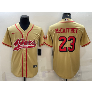 Nike 49ers 23 Christian McCaffrey Gold Vapor Baseball Limited Men Jersey Nike 49ers 23 Christian McCaffrey Gold Vapor Baseball Limited Men Jersey