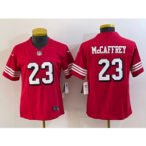 Nike 49ers 23 Christian McCaffrey Red 2023 F.U.S.E Vapor Limited Women Jersey