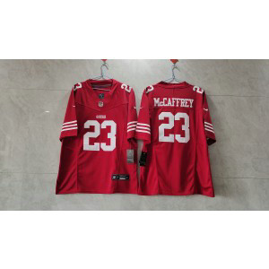 Nike 49ers 23 Christian McCaffrey Red 2023 F.U.S.E Vapor Limited Men Jersey