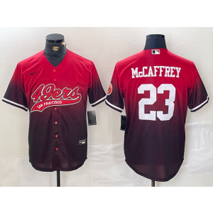 Nike 49ers 23 Christian McCaffrey Red Vapor Baseball Limited Men Jersey