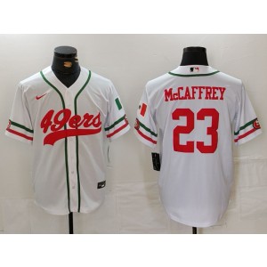 Nike 49ers 23 Christian McCaffrey White Vapor Baseball Limited Men Jersey