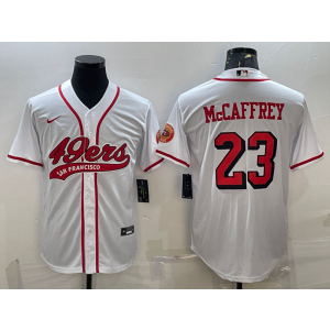 Nike 49ers 23 Christian McCaffrey White Vapor Baseball Limited Men Jersey