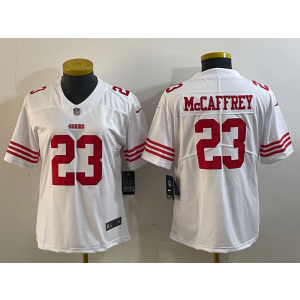 Nike 49ers 23 Christian McCaffrey White Vapor Untouchable Limited Women Jersey