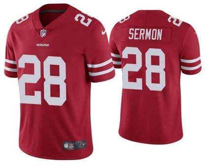 Nike 49ers 28 Trey Sermon Red Vapor Untouchable Limited Jersey